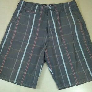 Men’s Billabong Charcoal Plaid Shorts Sz 34